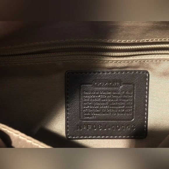 Vintage Coach Womens Brown Leather Fabric Logo Shoulder Bag Tote Purse Fashion 1 - Picture 13 of 16